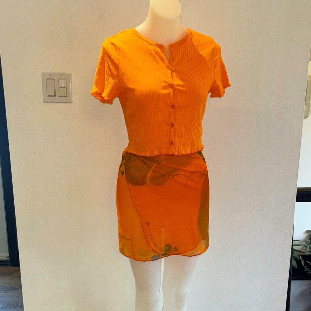 NEW & 90s VTG Unique Semi Sheer Wrap Skirt and Matching Beach Shirt